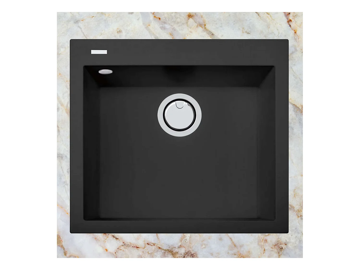 Évier à encastrer 1 Cuve 69x40x20cm - Quartz Noir Mat -  Quadra SE FRÉCAN