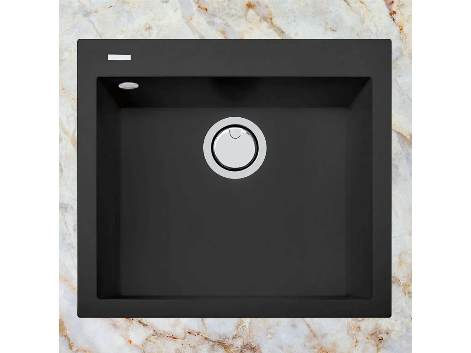 Évier à encastrer 1 Cuve 69x40x20cm - Quartz Noir Mat -  Quadra SE FRÉCAN