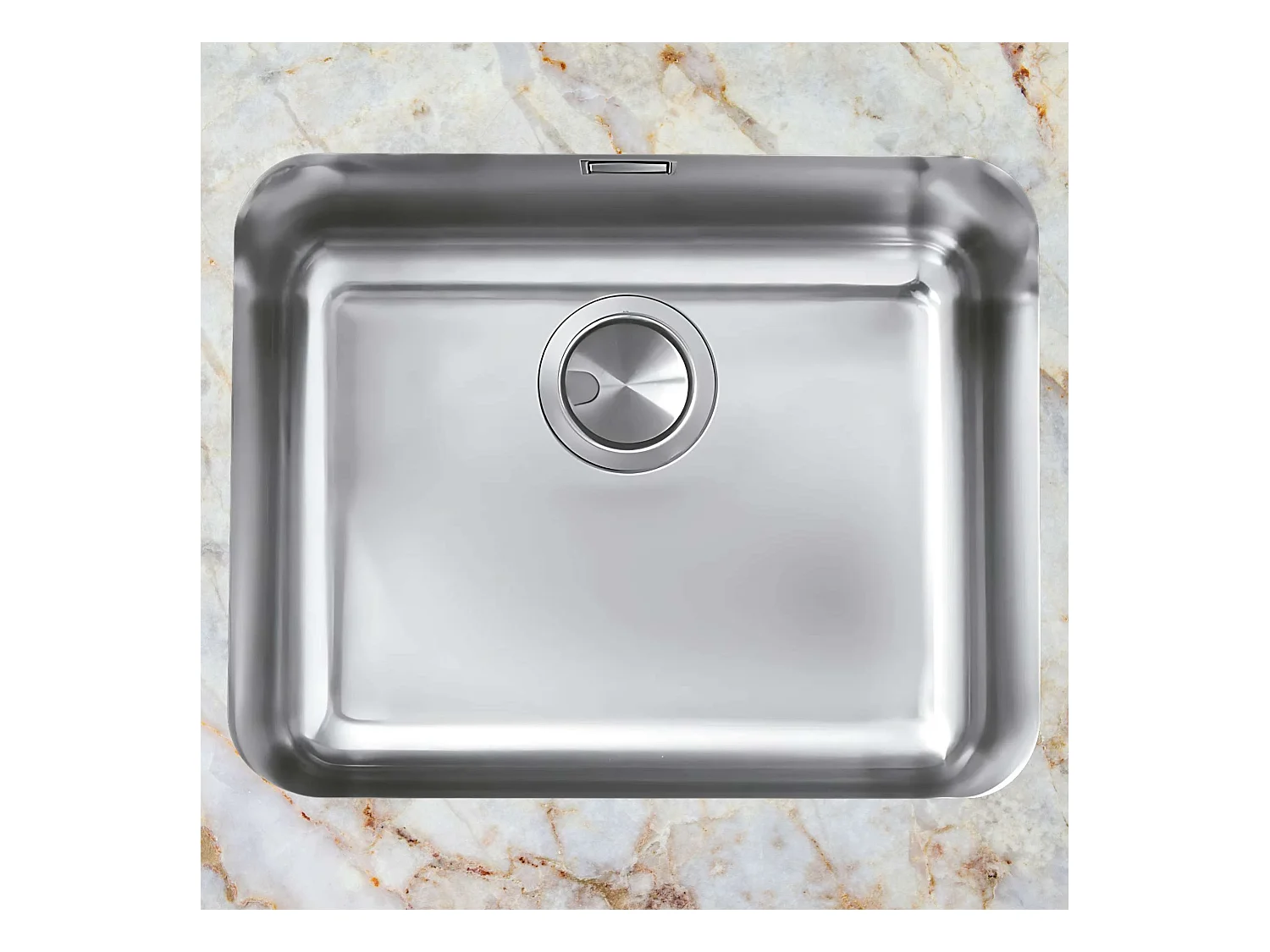 Évier sous-plan 1 Cuve 50x40x18cm R60mm - Acier inox 18/10 -  BM Top FRÉCAN