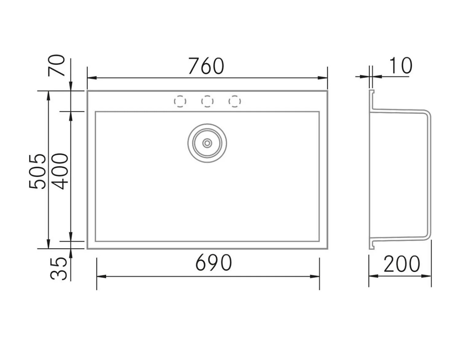Évier à encastrer 1 Cuve 69x40x20cm - Quartz Concrete -  Quadra SE FRÉCAN