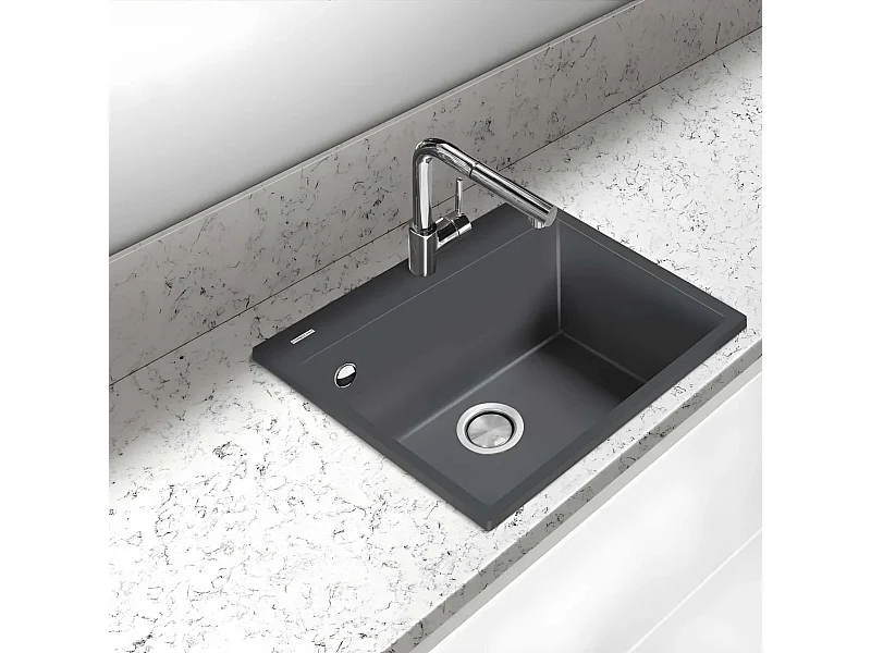 Évier à encastrer 1 Cuve 69x40x20cm - Quartz Concrete -  Quadra SE FRÉCAN