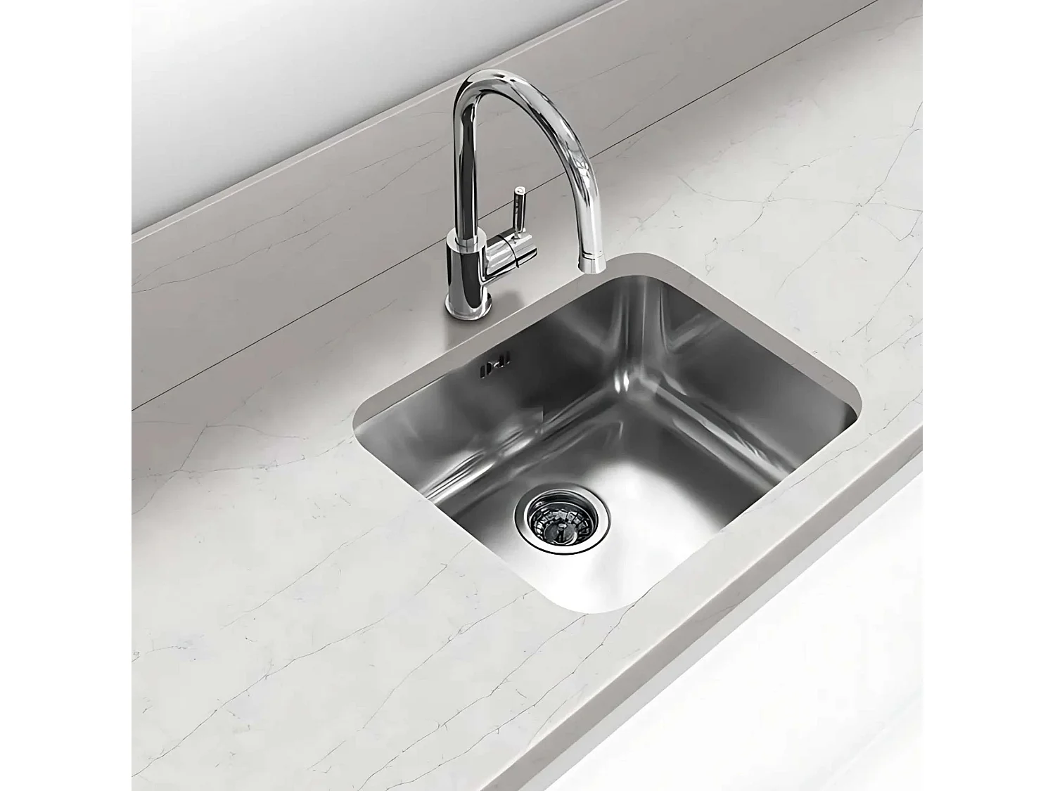 Évier sous-plan 1 Cuve 50x40x18cm R65mm - Acier inox 18/10 -  ONIX FRÉCAN