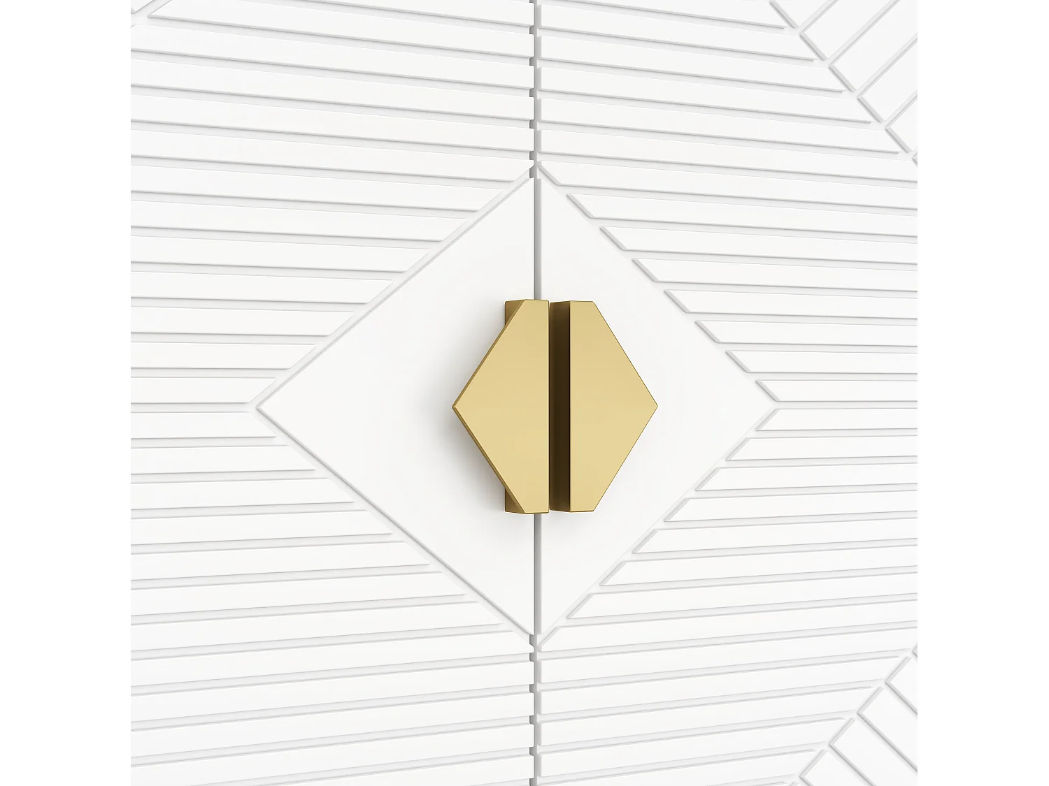 Moderne Anrichte 162x40x80 cm - mit 4 Türen - Metallfüße - MDF + Spanplatten - Weiß