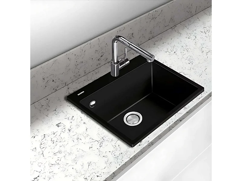 Évier à encastrer 1 Cuve 49x40x20cm - Quartz Noir Mat -  Quadra SE FRÉCAN