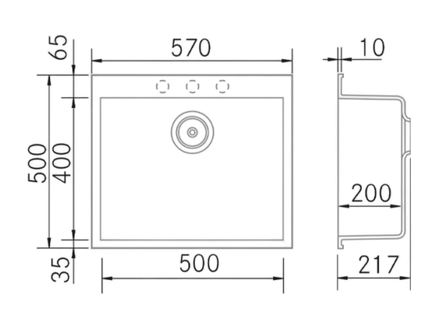 Évier à encastrer 1 Cuve 50x40x20cm - Quartz Blanc -  Kera SE FRÉCAN