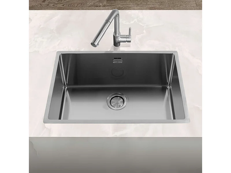 Évier à encastrer 1 Cuve 60x40x20cm R10mm - Acier inox 18/10 -  Ampla FRÉCAN