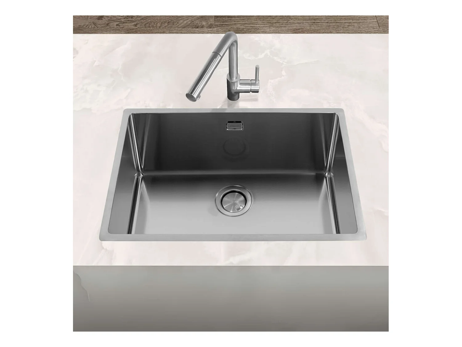 Évier à encastrer 1 Cuve 60x40x20cm R10mm - Acier inox 18/10 -  Ampla FRÉCAN