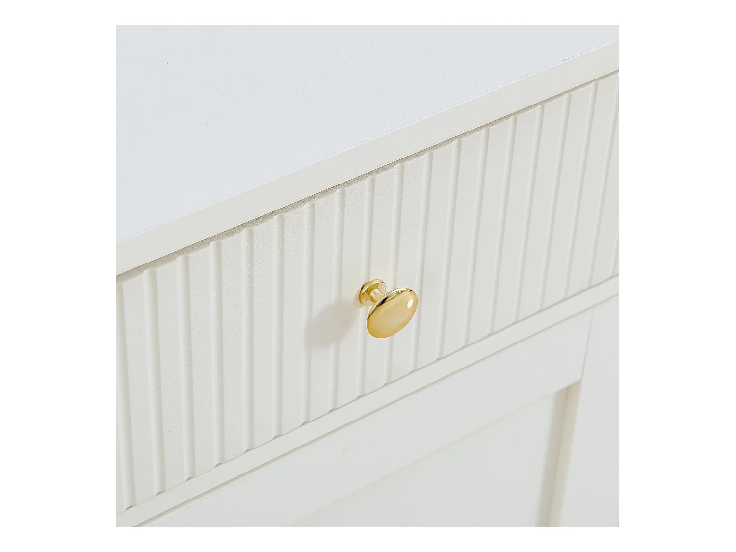 Buffet moderne 162x40x80 cm - avec 4 portes - MDF + panneaux de particules - Blanc