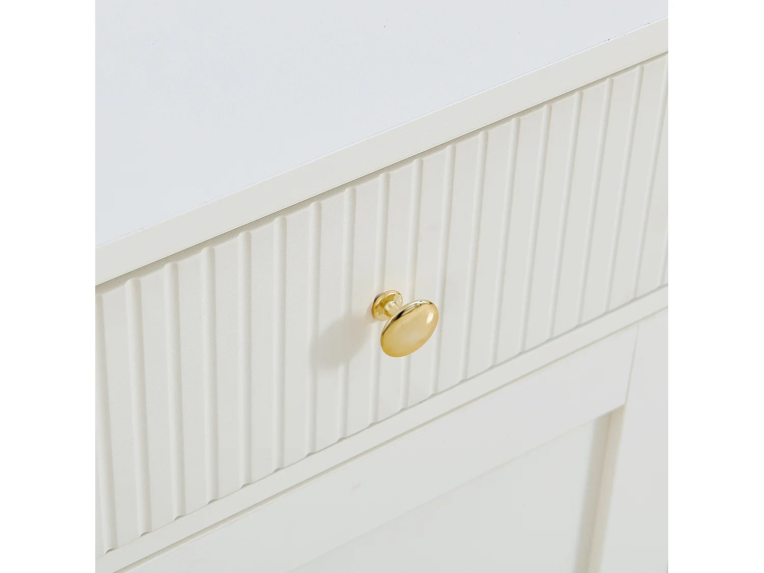 Buffet moderne 162x40x80 cm - avec 4 portes - MDF + panneaux de particules - Blanc