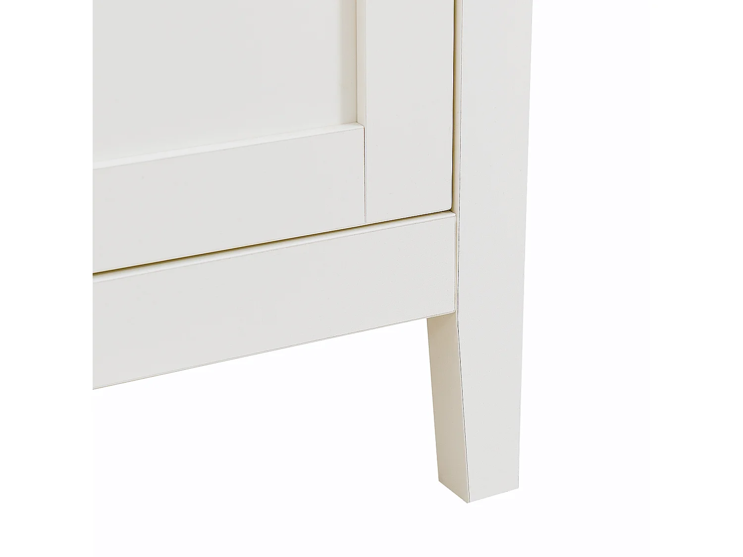 Modern sideboard 160x40x82 cm - with 4 doors - MDF + particleboard - White