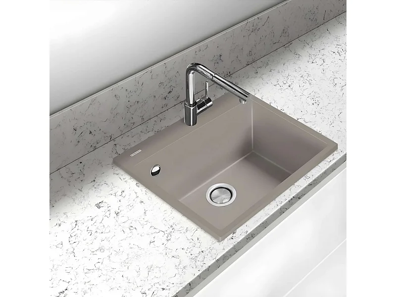 Évier à encastrer 1 Cuve 49x40x20cm - Quartz Tartufe -  Quadra SE FRÉCAN