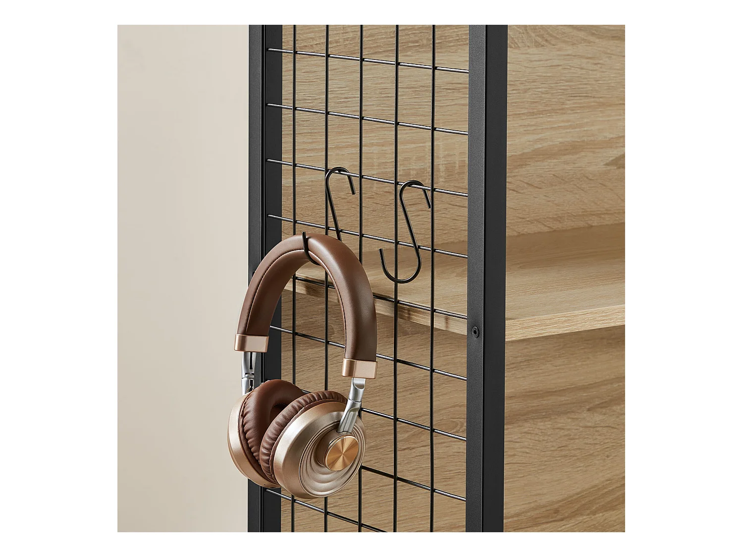 Valora Bücherregal – 4 Regalböden Sonoma-Eiche mit schwarzem Stahlrahmen