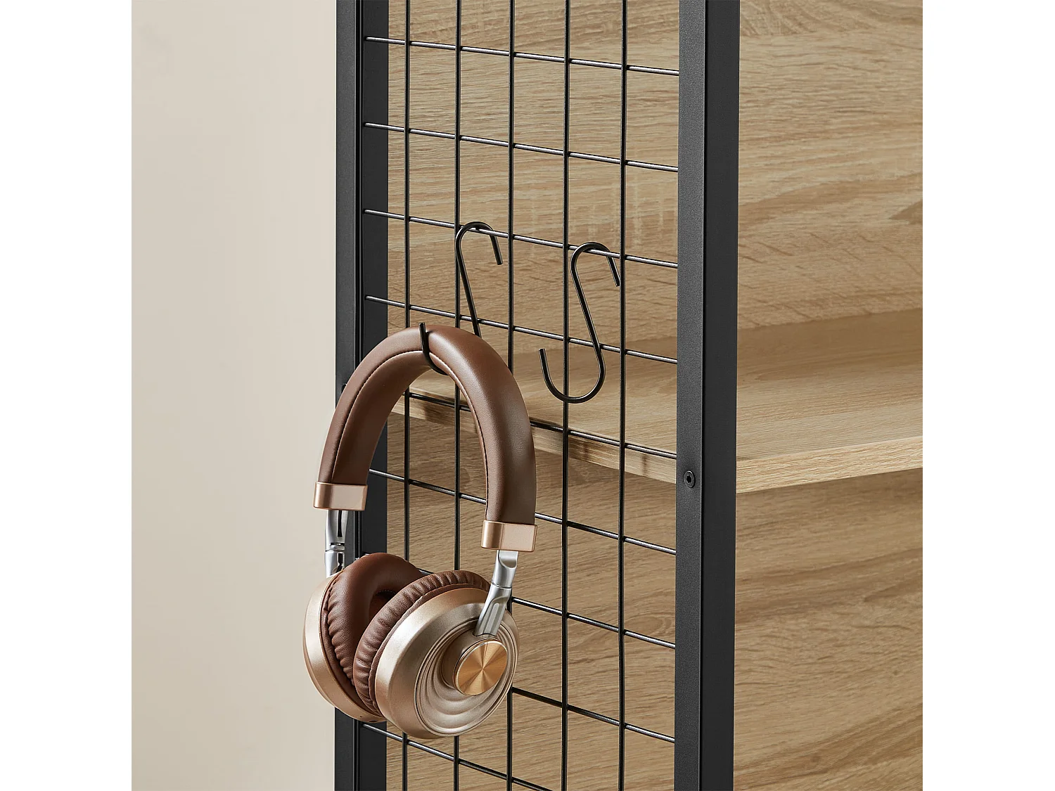 Bibliothèque Valora – 4 étagères en chêne Sonoma avec cadre en acier noir