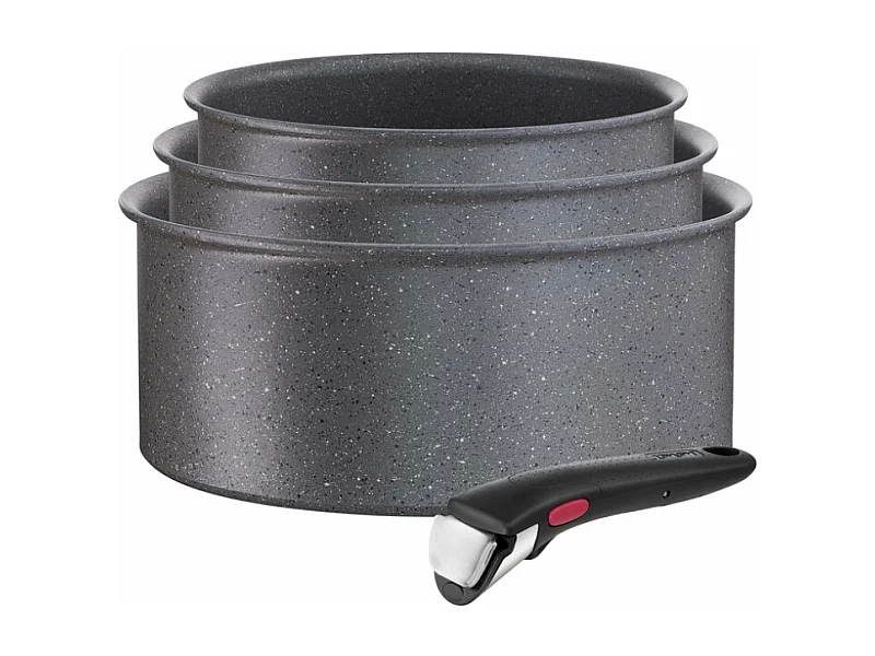 Tefal Série de 3 casseroles aluminium 16/18/20cm + 1 poignée noir - L3969002