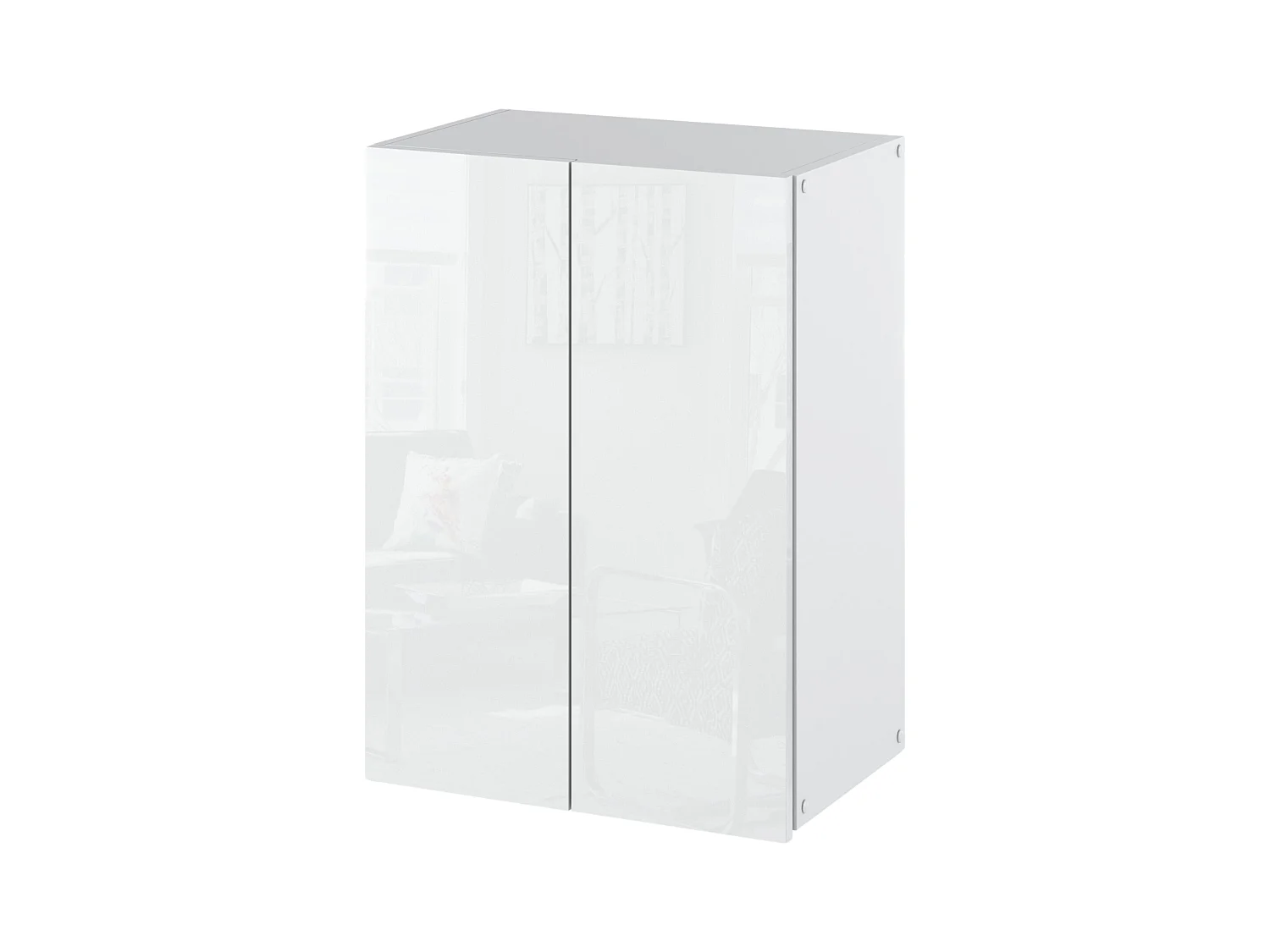 Armoire murale Blanc Brillant 40x25x60cm – Meuble haut et colonne pour salle de bain