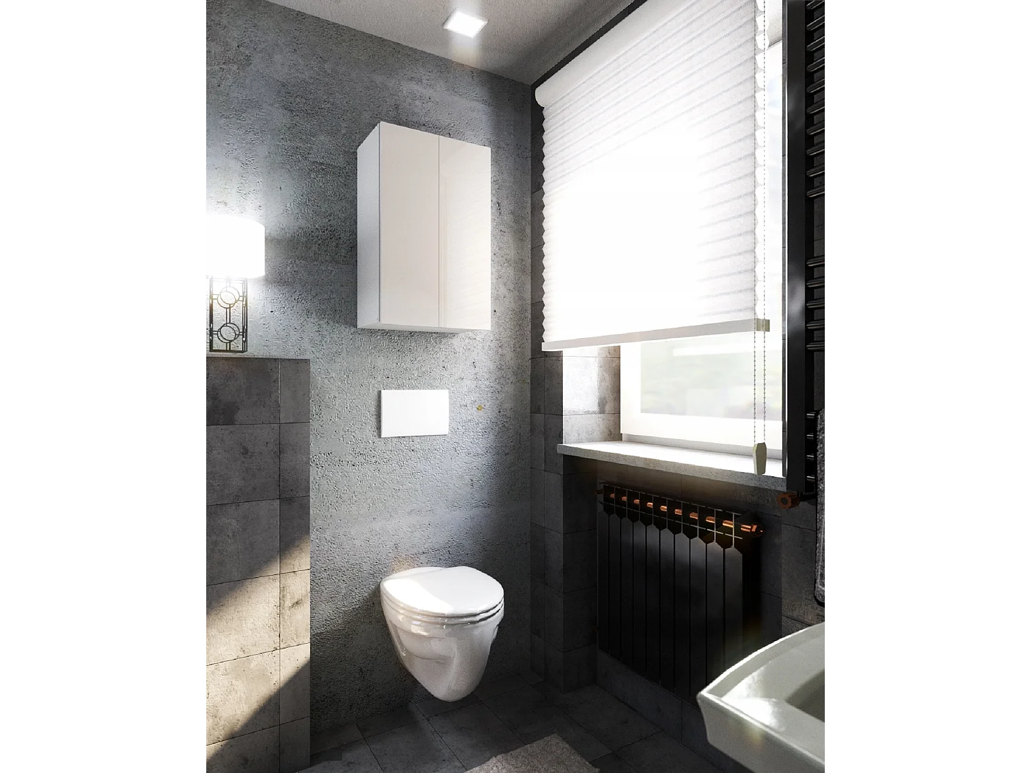 Armoire murale Blanc Brillant 40x25x60cm – Meuble haut et colonne pour salle de bain