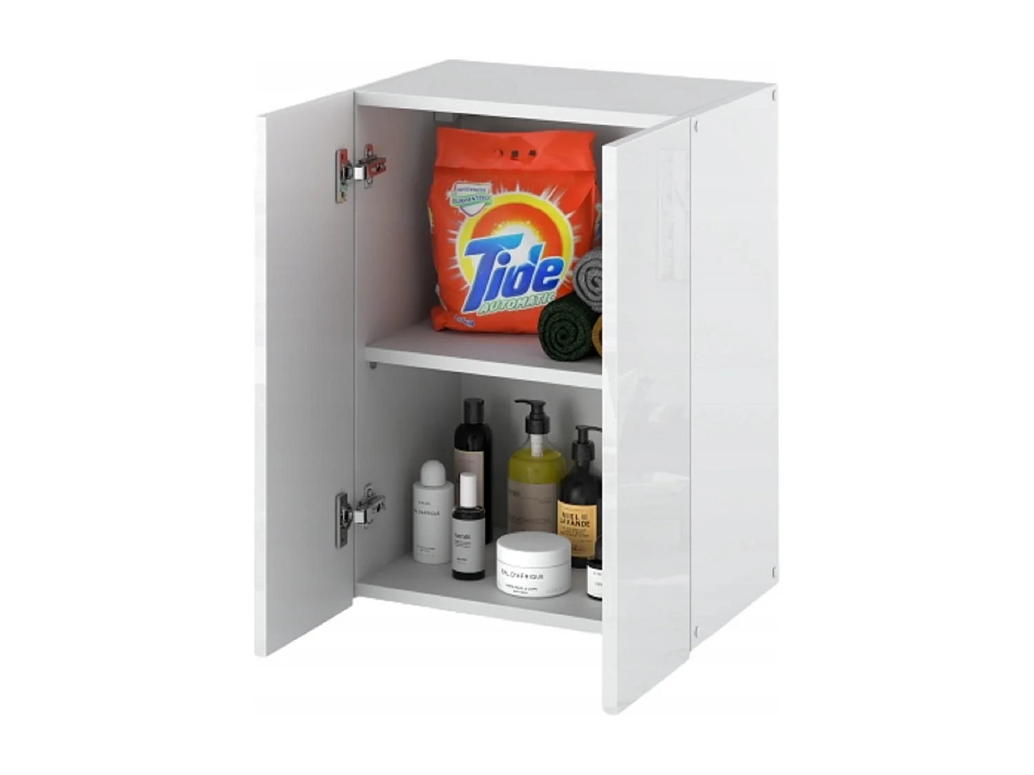 Armoire murale Blanc Brillant 40x25x60cm – Meuble haut et colonne pour salle de bain