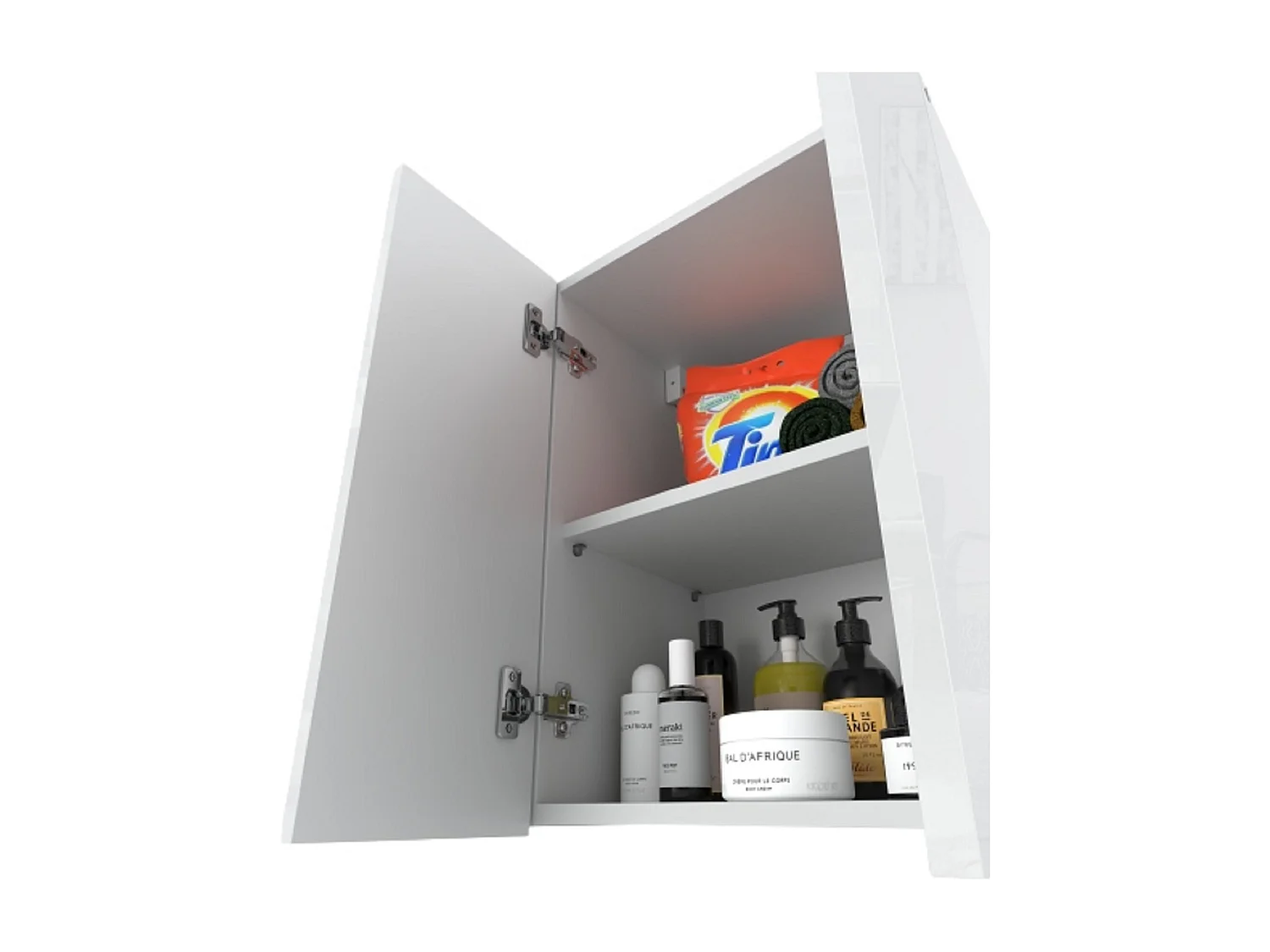 Armoire murale Blanc Brillant 40x25x60cm – Meuble haut et colonne pour salle de bain