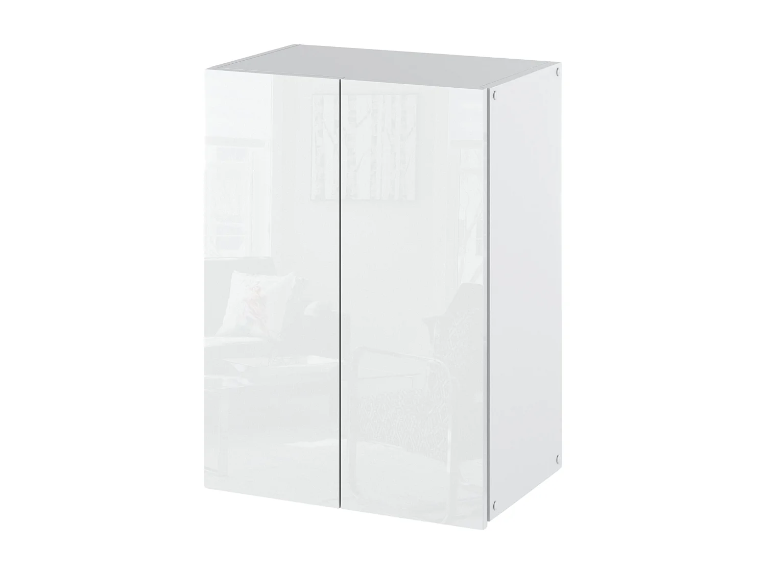 Armoire murale Blanc Brillant 40x25x60cm – Meuble haut et colonne pour salle de bain