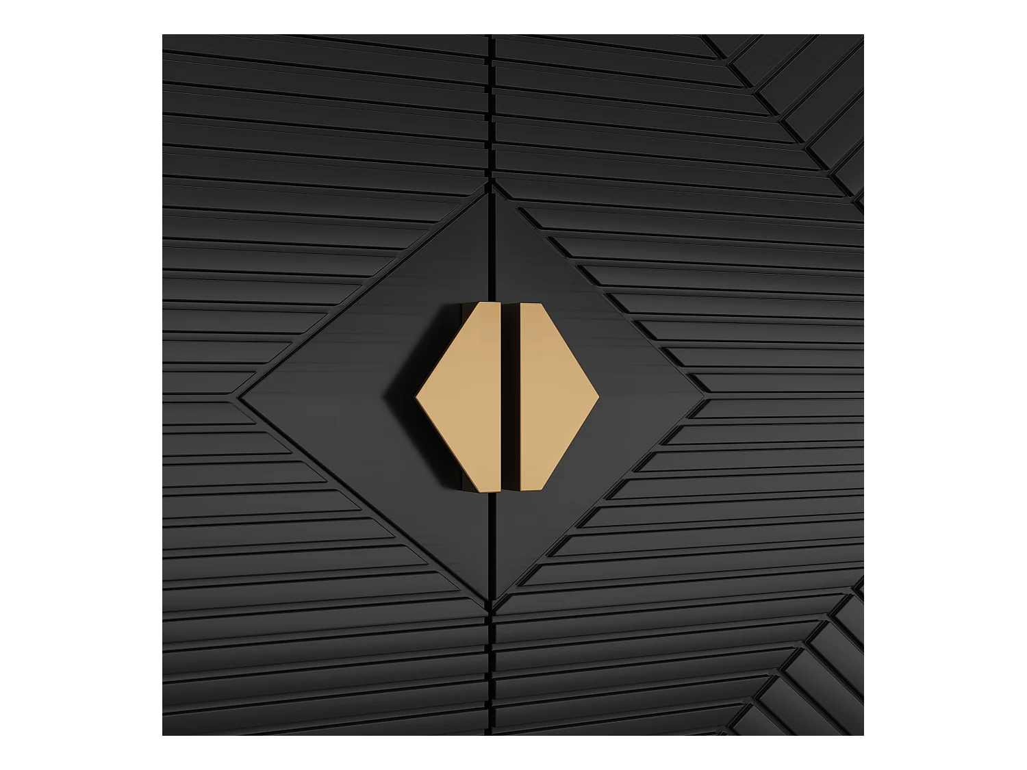 Buffet moderne 162x40x80 cm - avec 4 portes - Pieds en métal - MDF + panneaux de particules - Noir