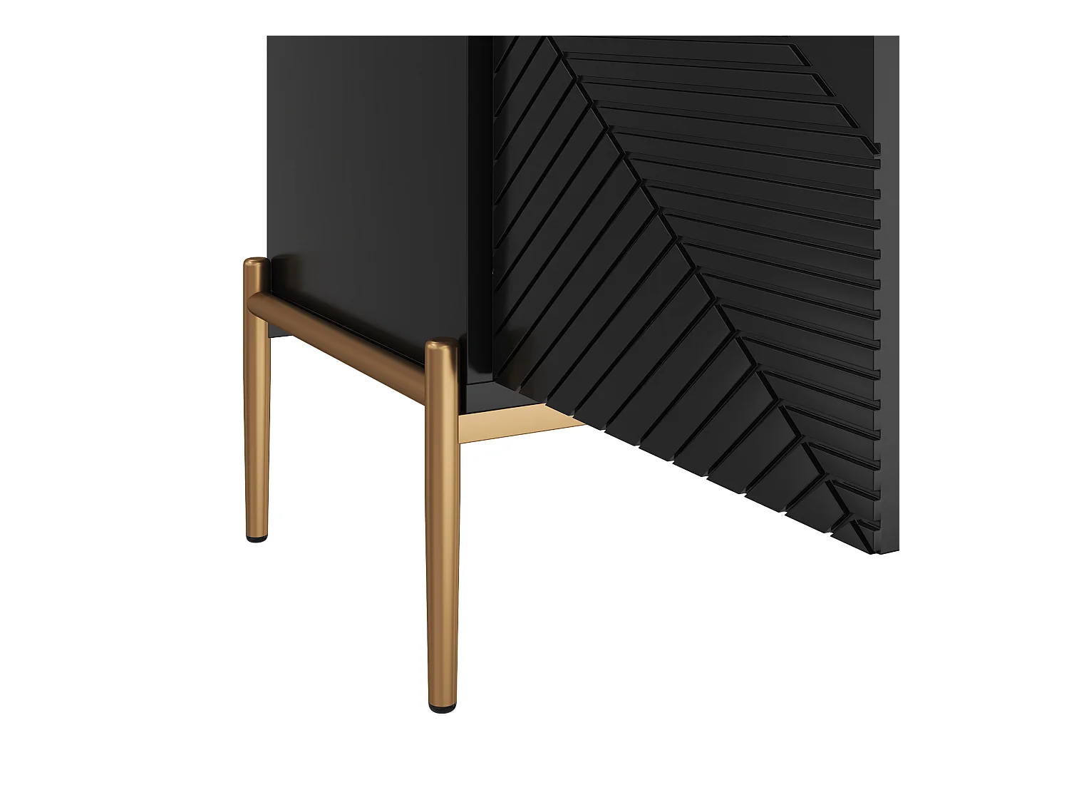 Buffet moderne 162x40x80 cm - avec 4 portes - Pieds en métal - MDF + panneaux de particules - Noir