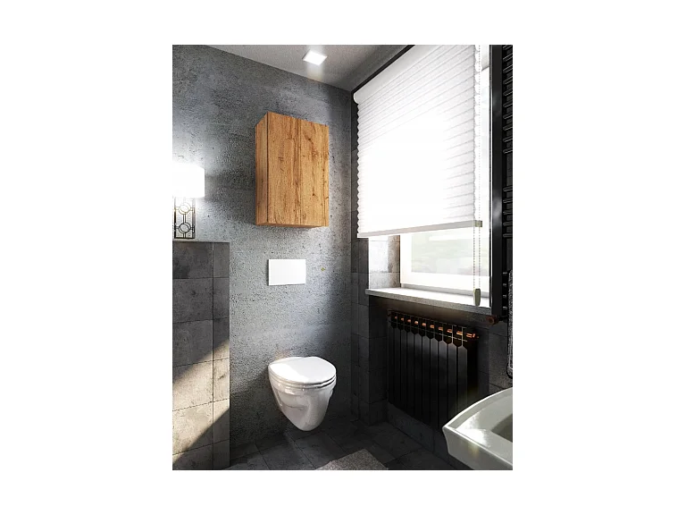 Armoire murale Chêne Wotan 40x25x60cm – Meuble haut et colonne pour salle de bain