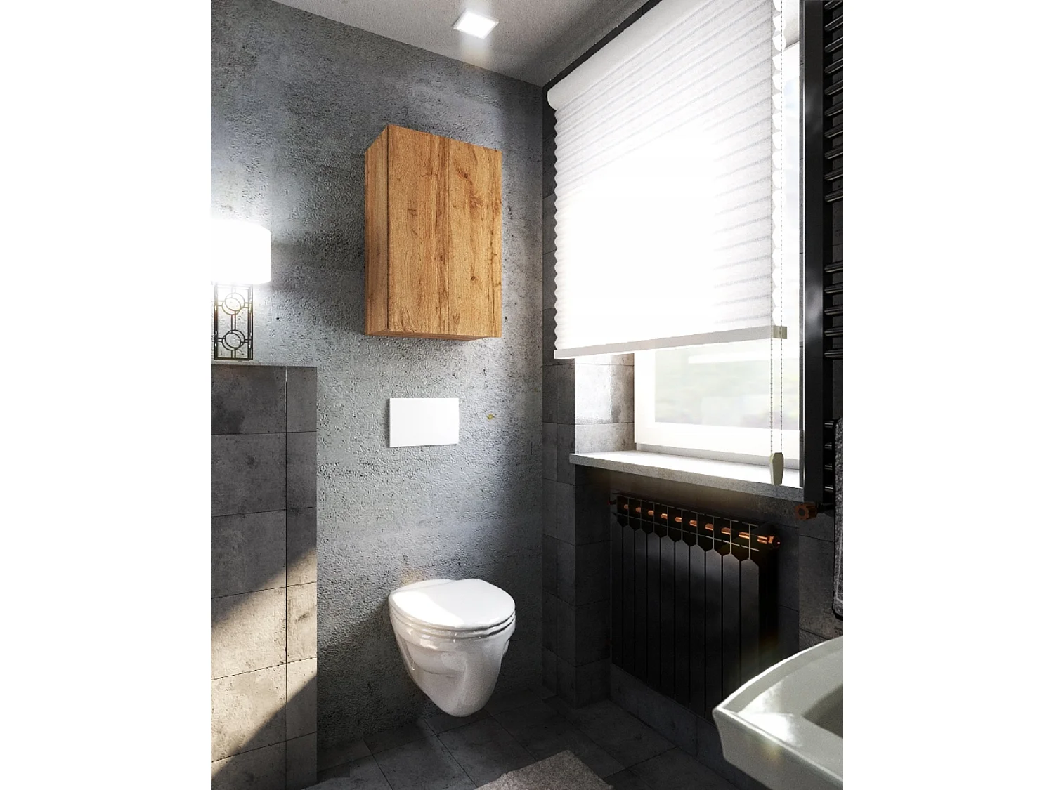 Armoire murale Chêne Wotan 40x25x60cm – Meuble haut et colonne pour salle de bain