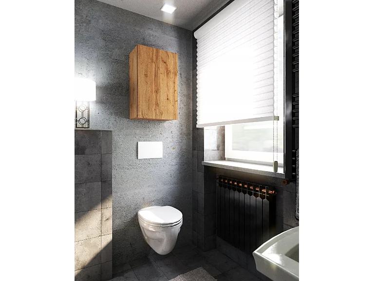 Armoire murale Chêne Wotan 40x25x60cm – Meuble haut et colonne pour salle de bain