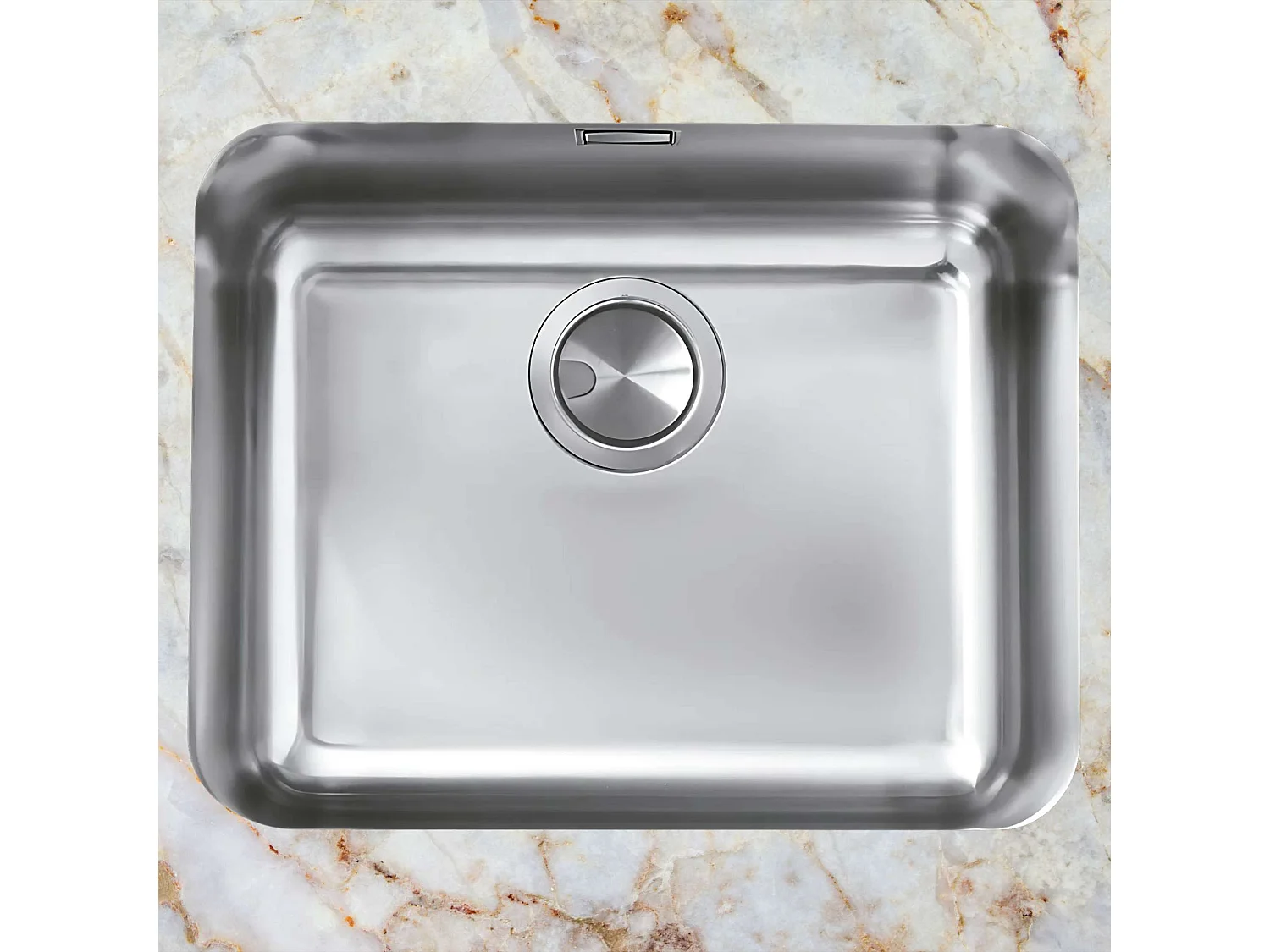 Évier sous-plan 1 Cuve 40x40x18cm R60mm - Acier inox 18/10 -  BM Top FRÉCAN