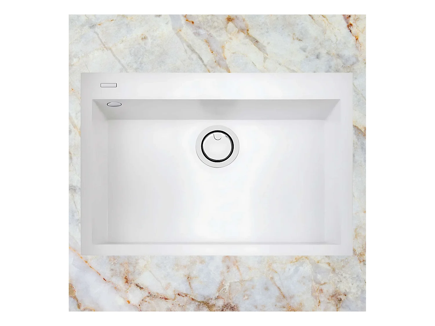 Évier à encastrer 1 Cuve 69x40x20cm - Quartz Blanc -  Quadra SE FRÉCAN