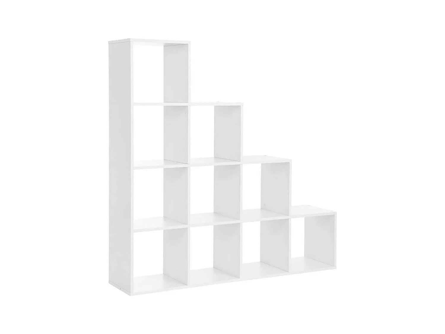 Valora White Stepped Bookshelf Modern Storage Display Unit