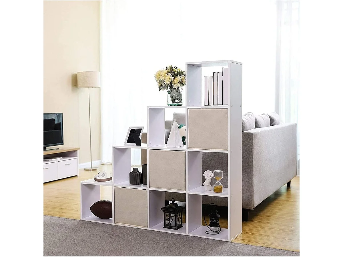 Valora Witte Getrapte Boekenplank Moderne Opbergkast