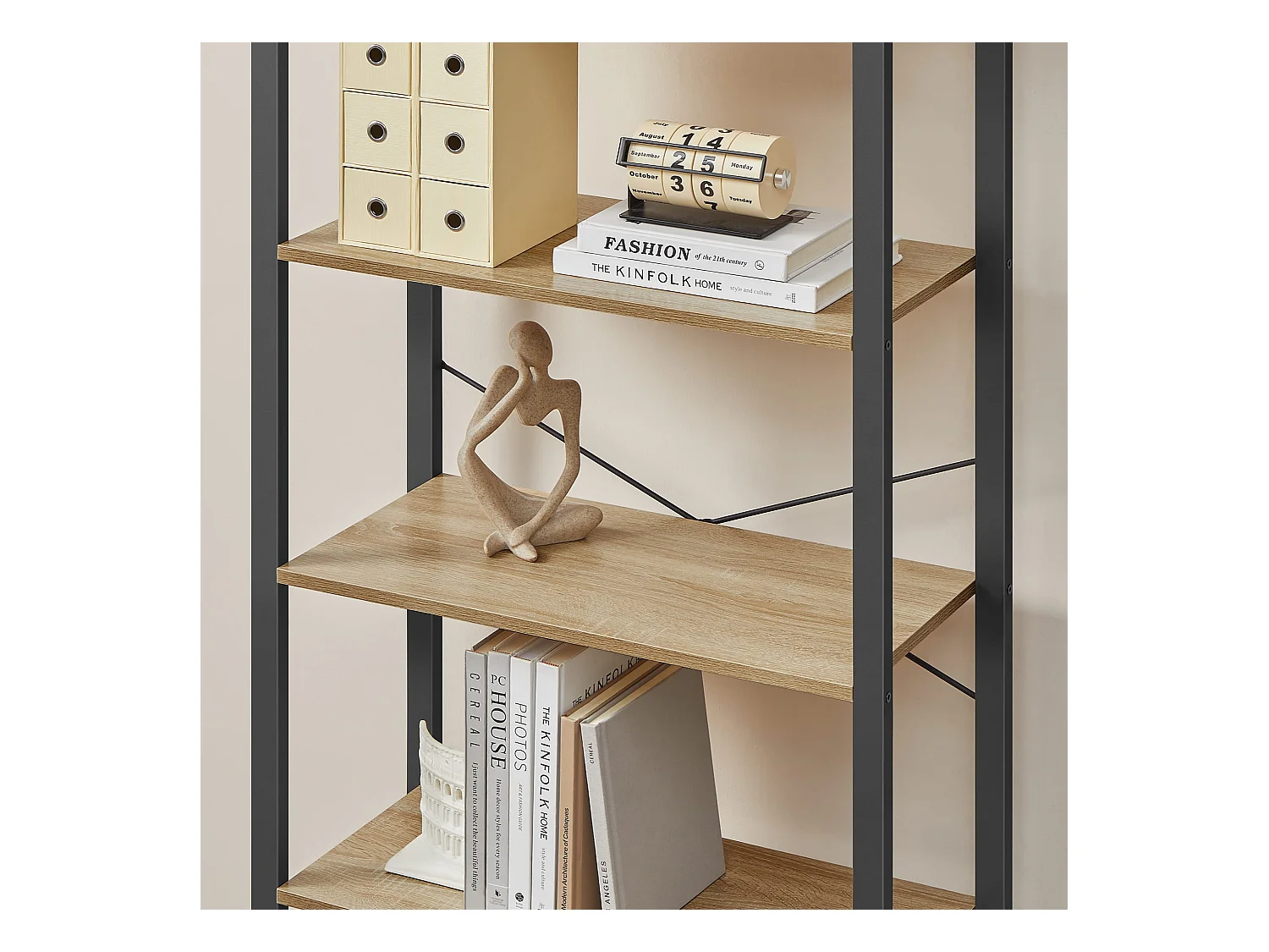 Valora Bücherregal 5 Ebenen Sonoma-Eiche Aufbewahrung und Präsentation