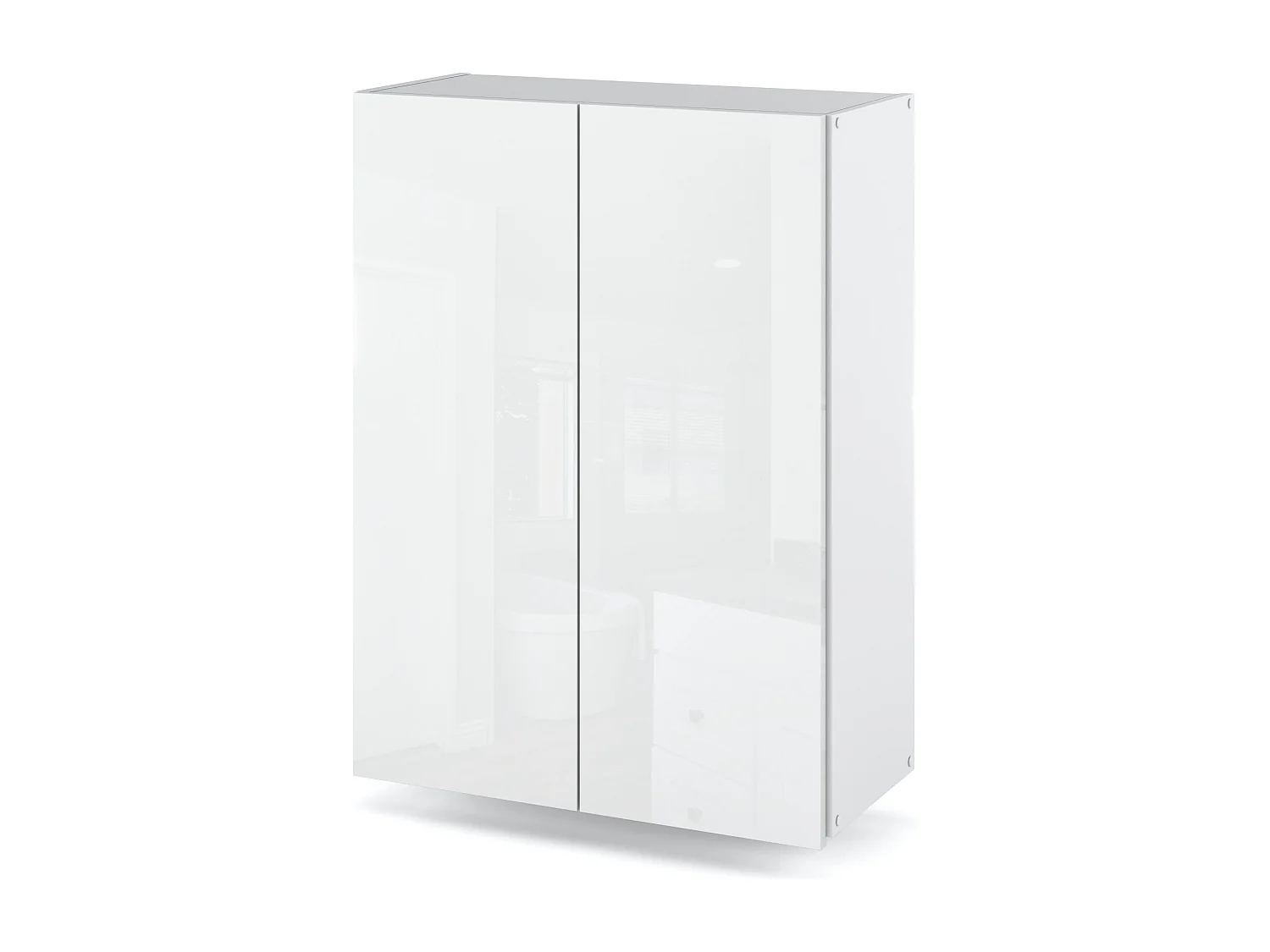 Armoire murale blanc brillant 60 cm – Meuble haut et colonne pour salle de bain