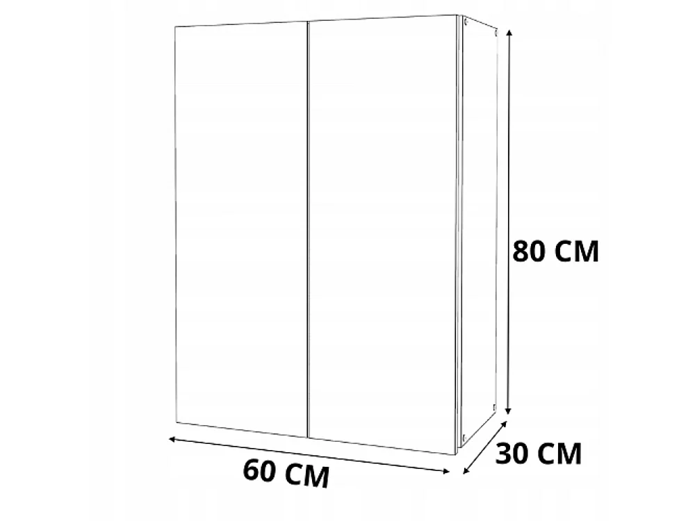 Glans witte wandkast 60 cm - Hoge kast en zuil voor badkamer
