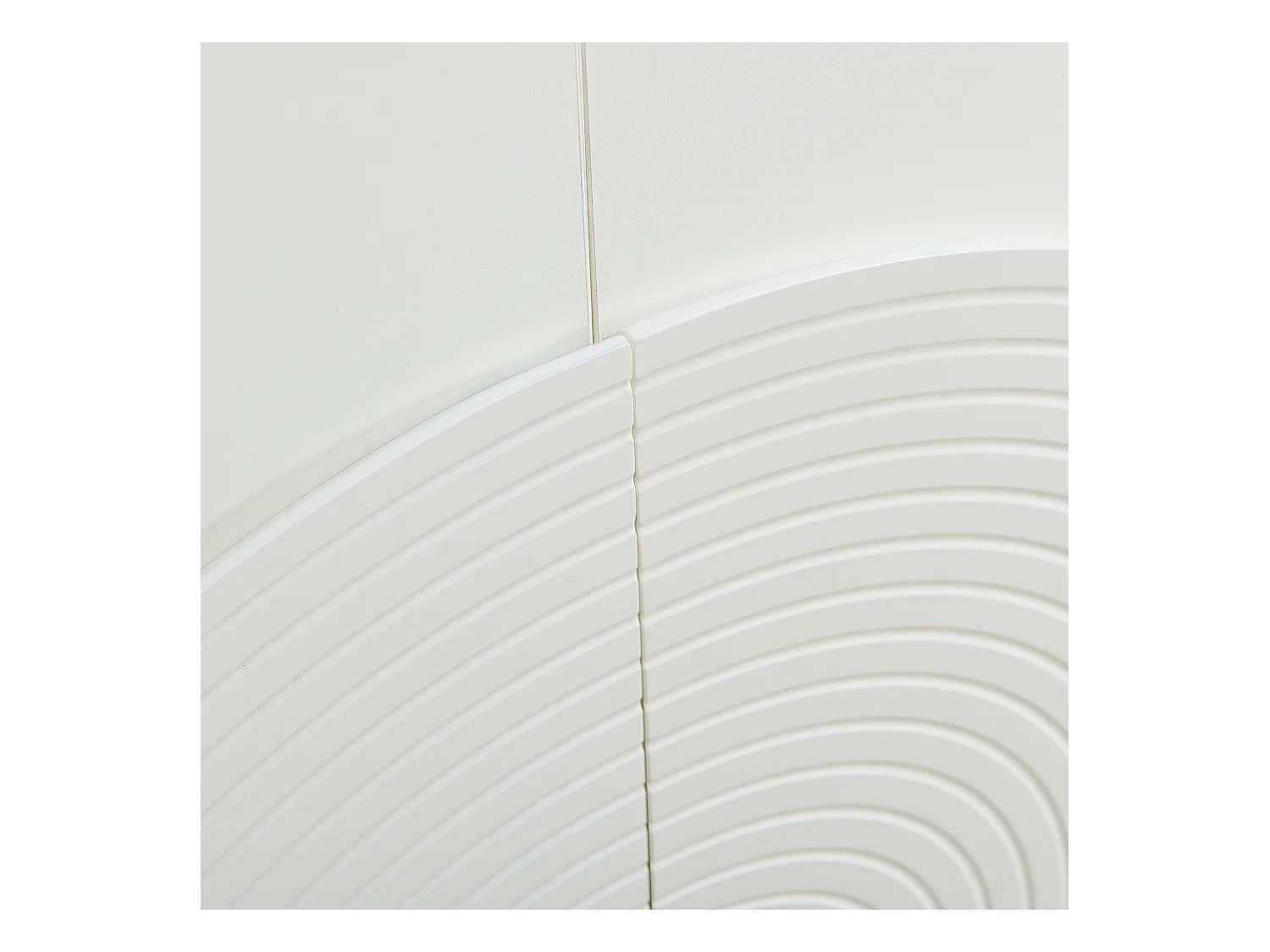 Buffet moderne 160x38x80 cm - avec 4 portes - Décoration incurvée - MDF - Blanc