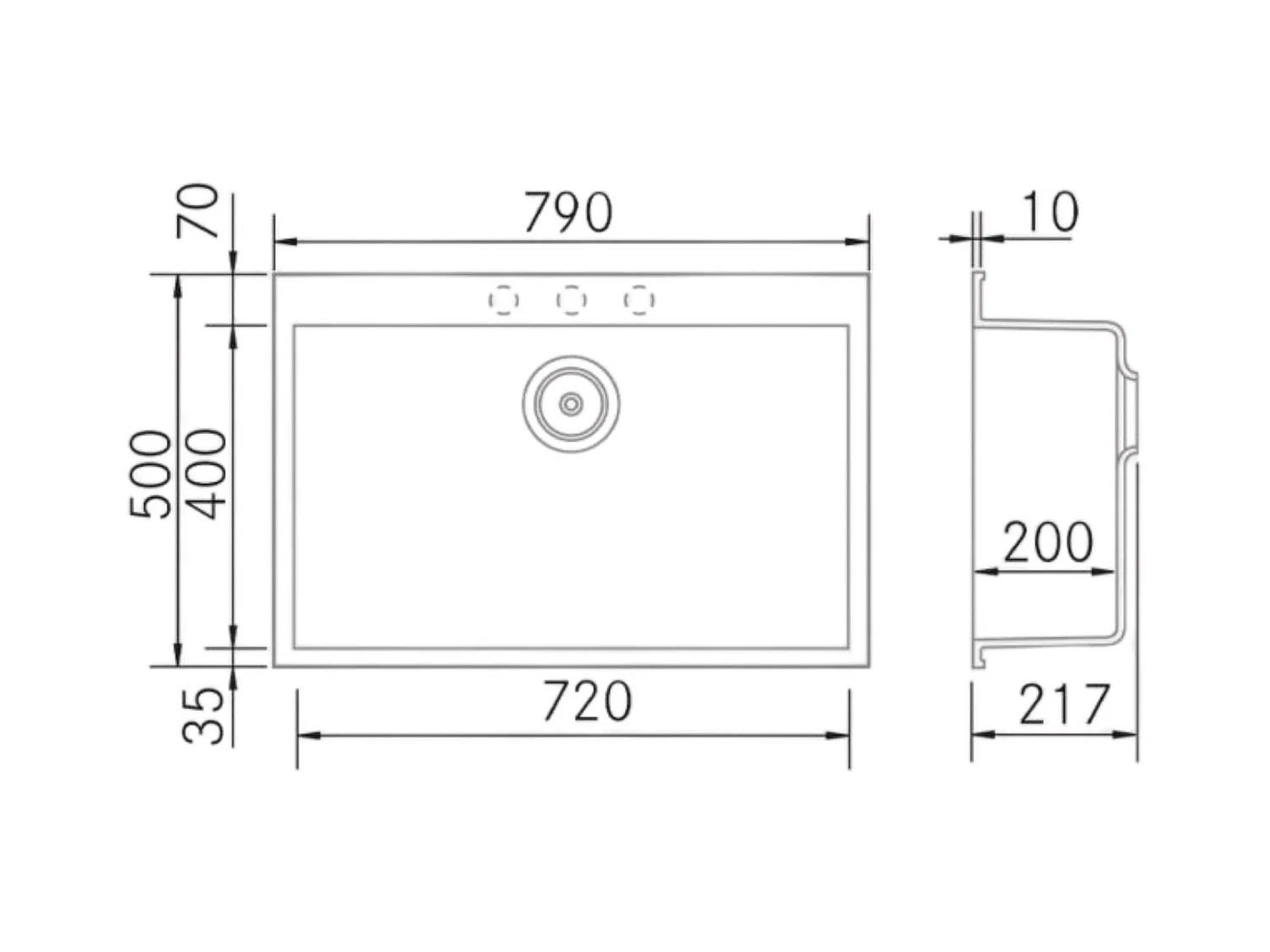 Évier à encastrer 1 Cuve 72x40x20cm - Quartz Blanc -  Kera SE FRÉCAN