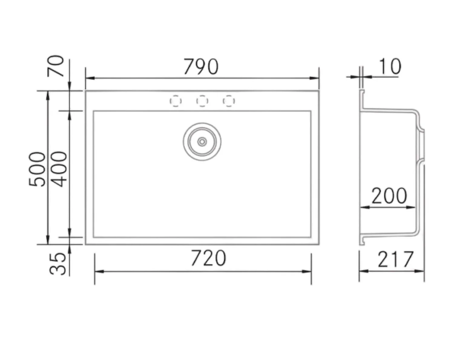 Évier à encastrer 1 Cuve 72x40x20cm - Quartz Blanc -  Kera SE FRÉCAN