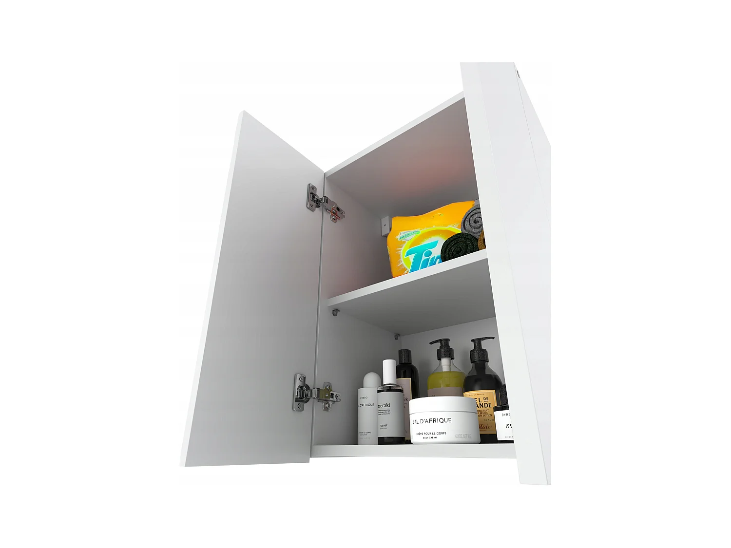 Armoire Murale de Salle de Bain Blanche mat  40x25x60cm – Colonne Suspendue au-dessus de la Machine à Laver – Style Loft Élégant