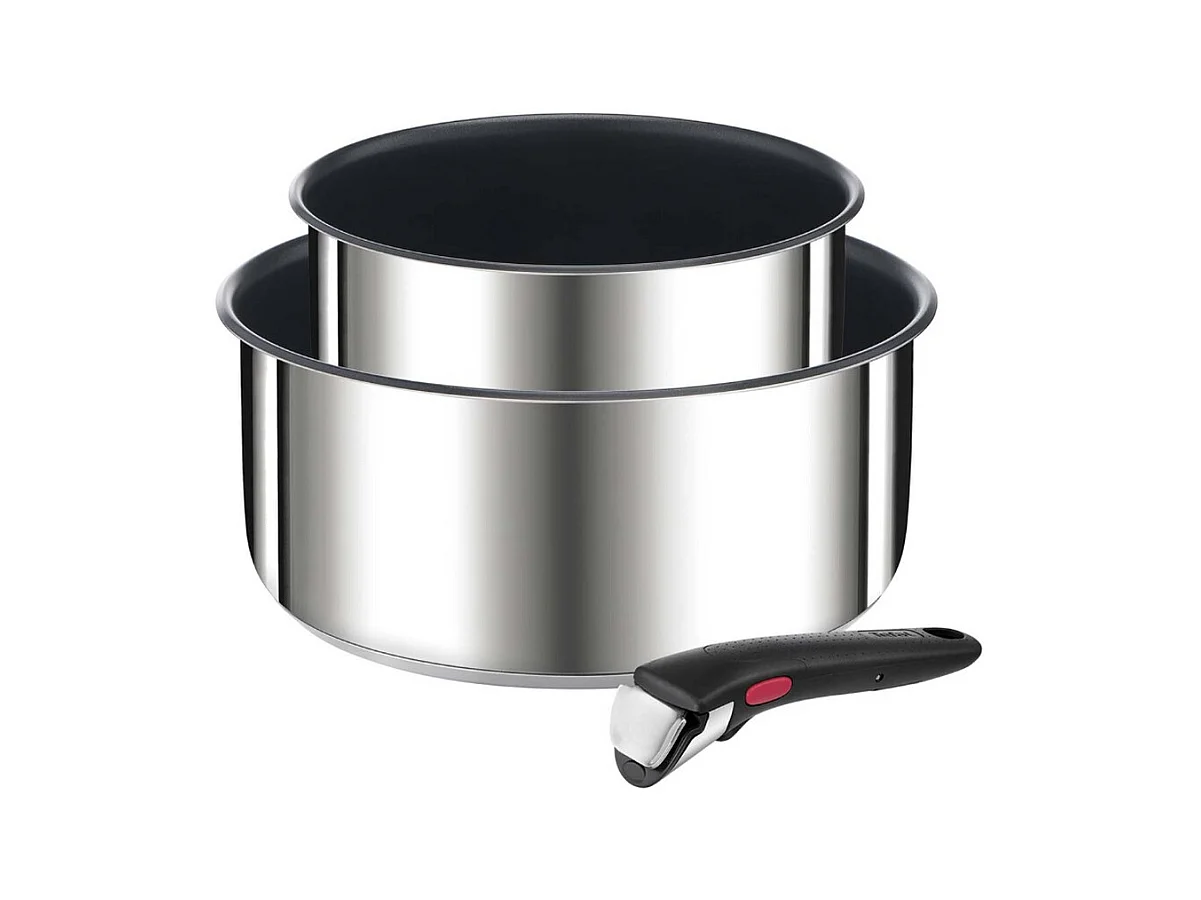 Tefal Lot de 2 casseroles inox 16/20cm + poignée - L9739202