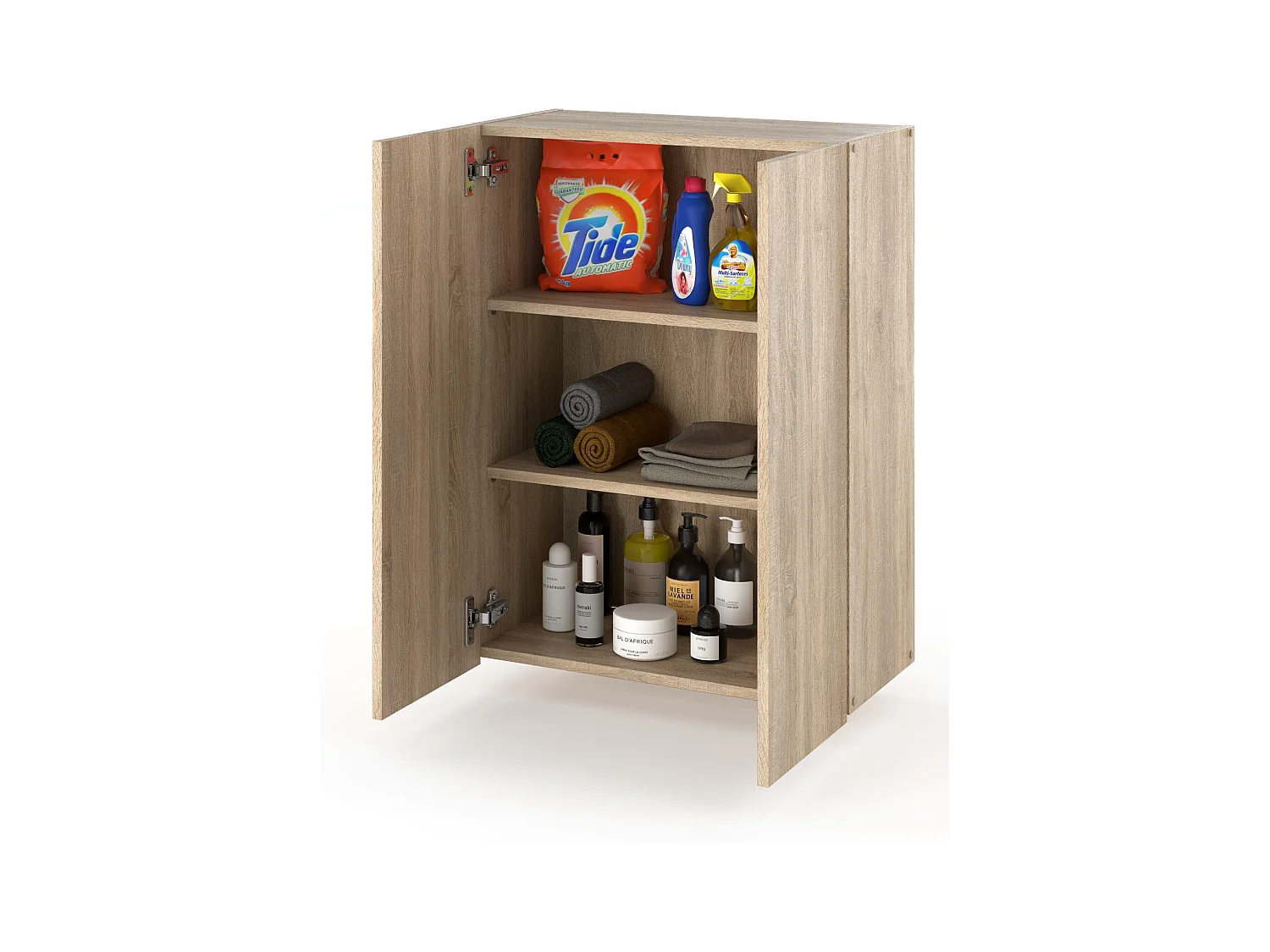 Meuble Haut de salle de bain Chêne Sonoma 60 cm, armoire murale au-dessus de la machine à laver , colonne