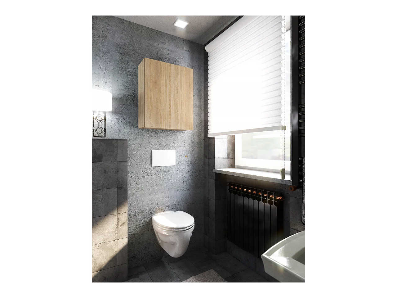 Meuble Haut de salle de bain Chêne Sonoma 60 cm, armoire murale au-dessus de la machine à laver , colonne