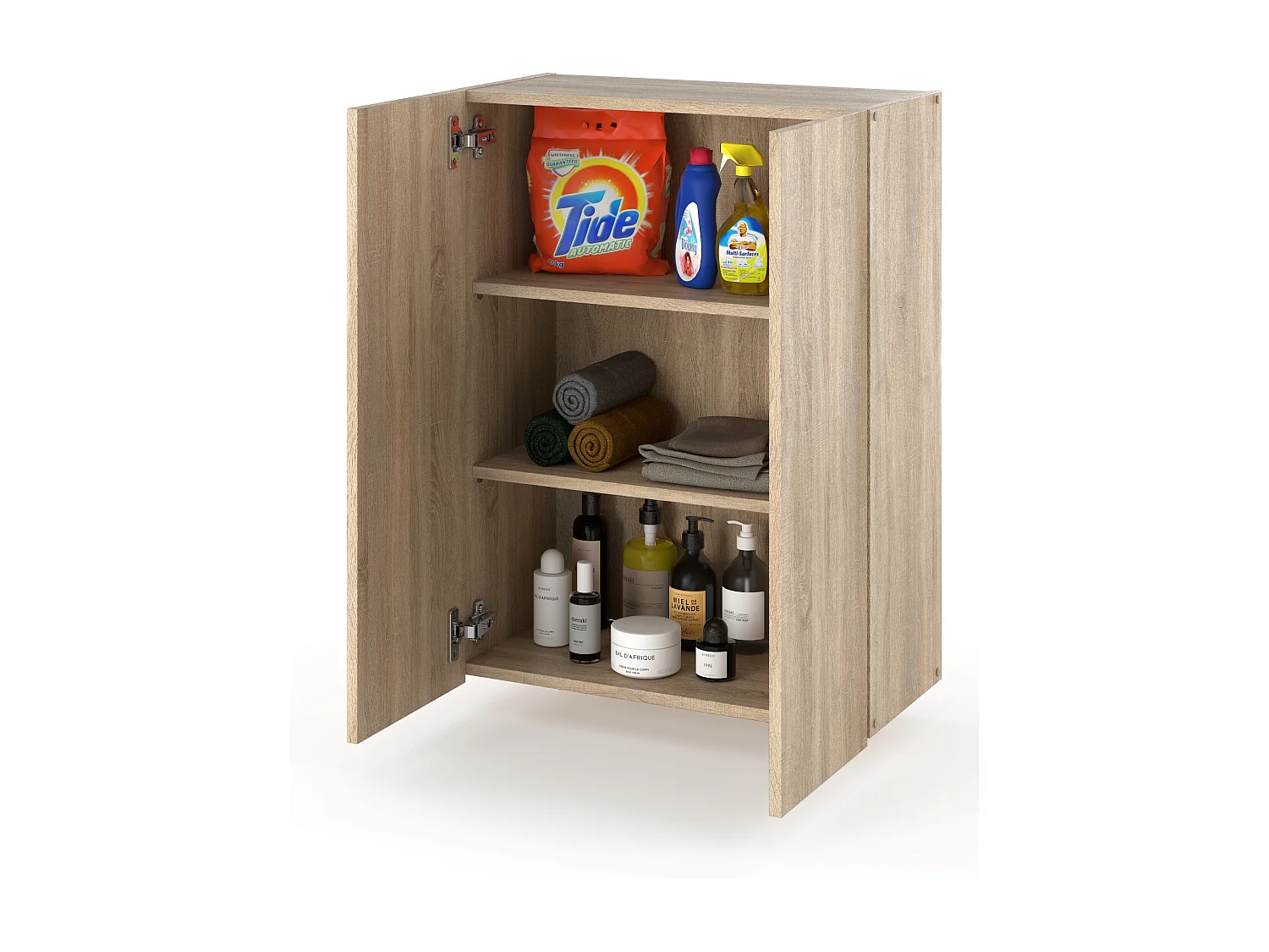 Meuble Haut de salle de bain Chêne Sonoma 60 cm, armoire murale au-dessus de la machine à laver , colonne