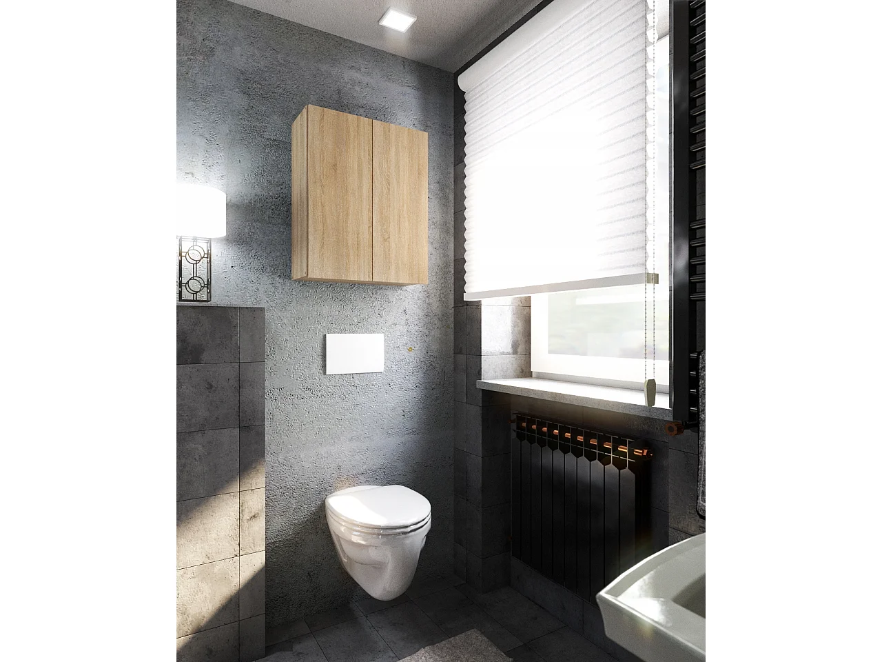 Meuble Haut de salle de bain Chêne Sonoma 60 cm, armoire murale au-dessus de la machine à laver , colonne