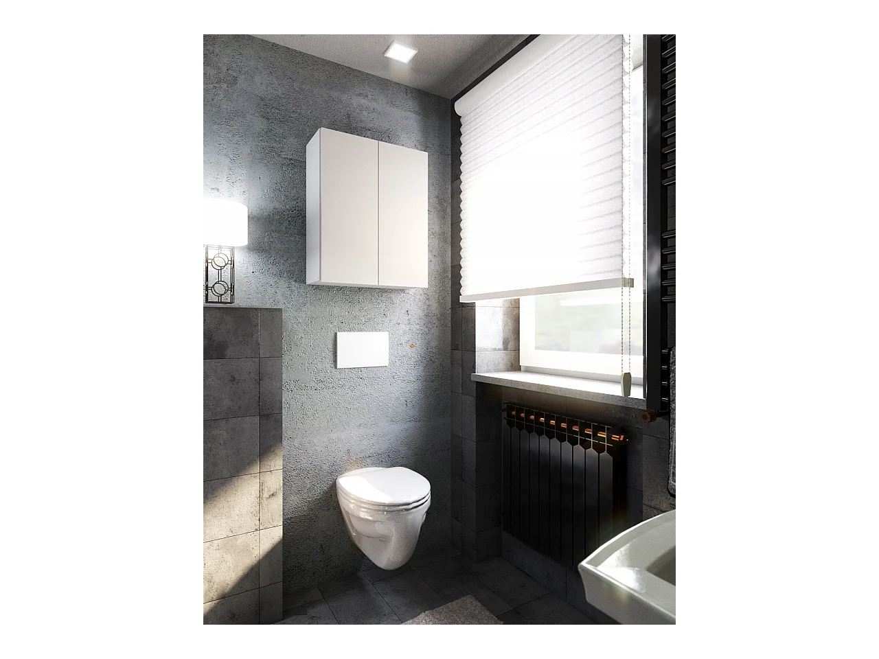 Armoire murale blanche 60 cm – Meuble haut et colonne pour salle de bain