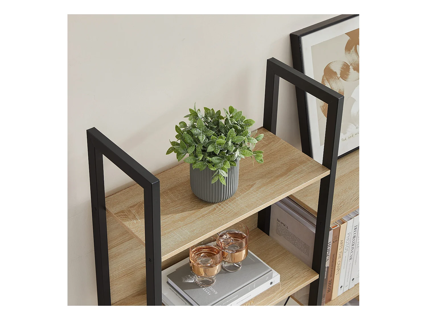 Valora Doppel-Bücherregal – Sonoma-Eiche Loft-Stil mit 14 Regalen