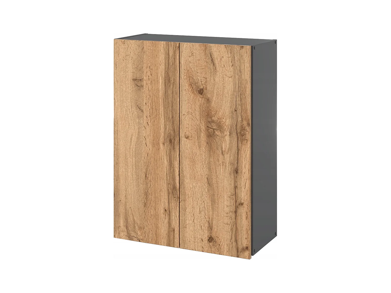Armoire murale Chêne Wotan+GRIS  60 cm – Meuble haut et colonne pour salle de bain