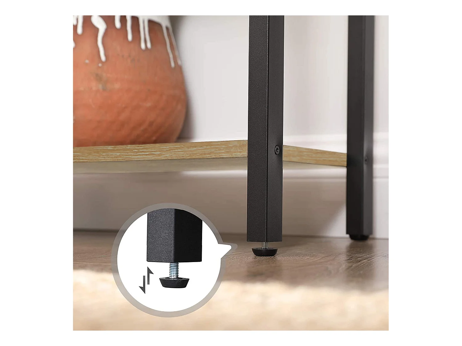 Librería Valora 6 estantes roble Sonoma marco negro organizador