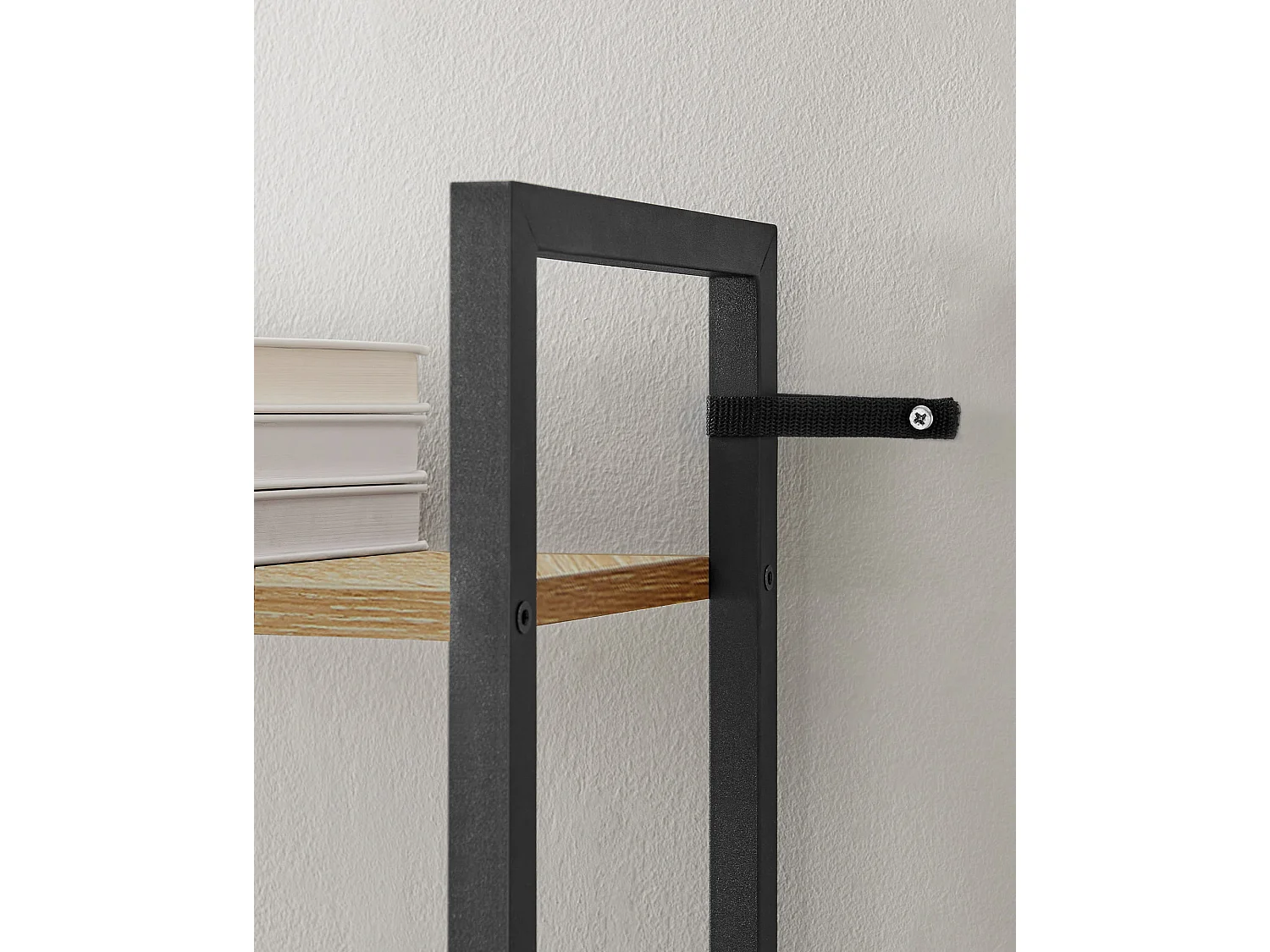 Librería Valora 6 estantes roble Sonoma marco negro organizador