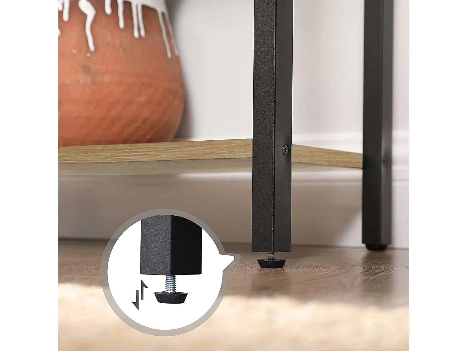 Bibliothèque Valora 6 étagères chêne Sonoma cadre noir rangement